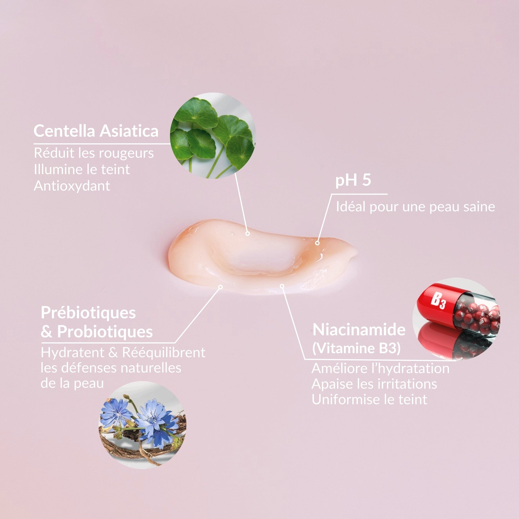 centella niacinamide probiotique ph5