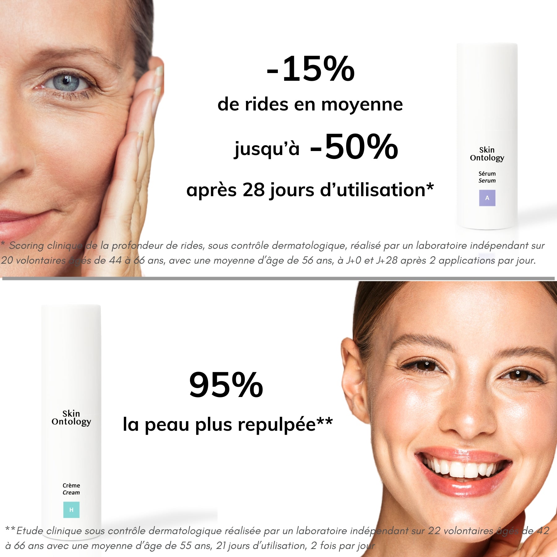 Routine anti age réduit les rides de 50% et 95% trouvent la peau plus repulpée